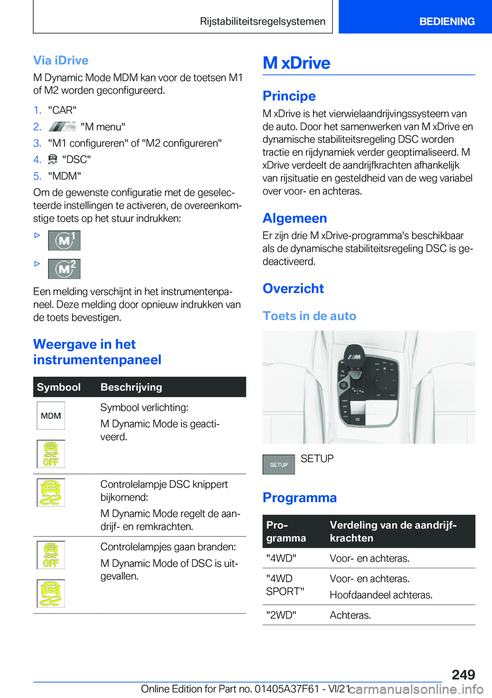 BMW M3 2022  Instructieboekjes (in Dutch) �V�i�a��i�D�r�i�v�e
�M��D�y�n�a�m�i�c��M�o�d�e��M�D�M��k�a�n��v�o�o�r��d�e��t�o�e�t�s�e�n��M�1 �o�f��M�2��w�o�r�d�e�n��g�e�c�o�n�f�i�g�u�r�e�e�r�d�.�1�.��C�A�R��2�.����M��m�e�n�u��3