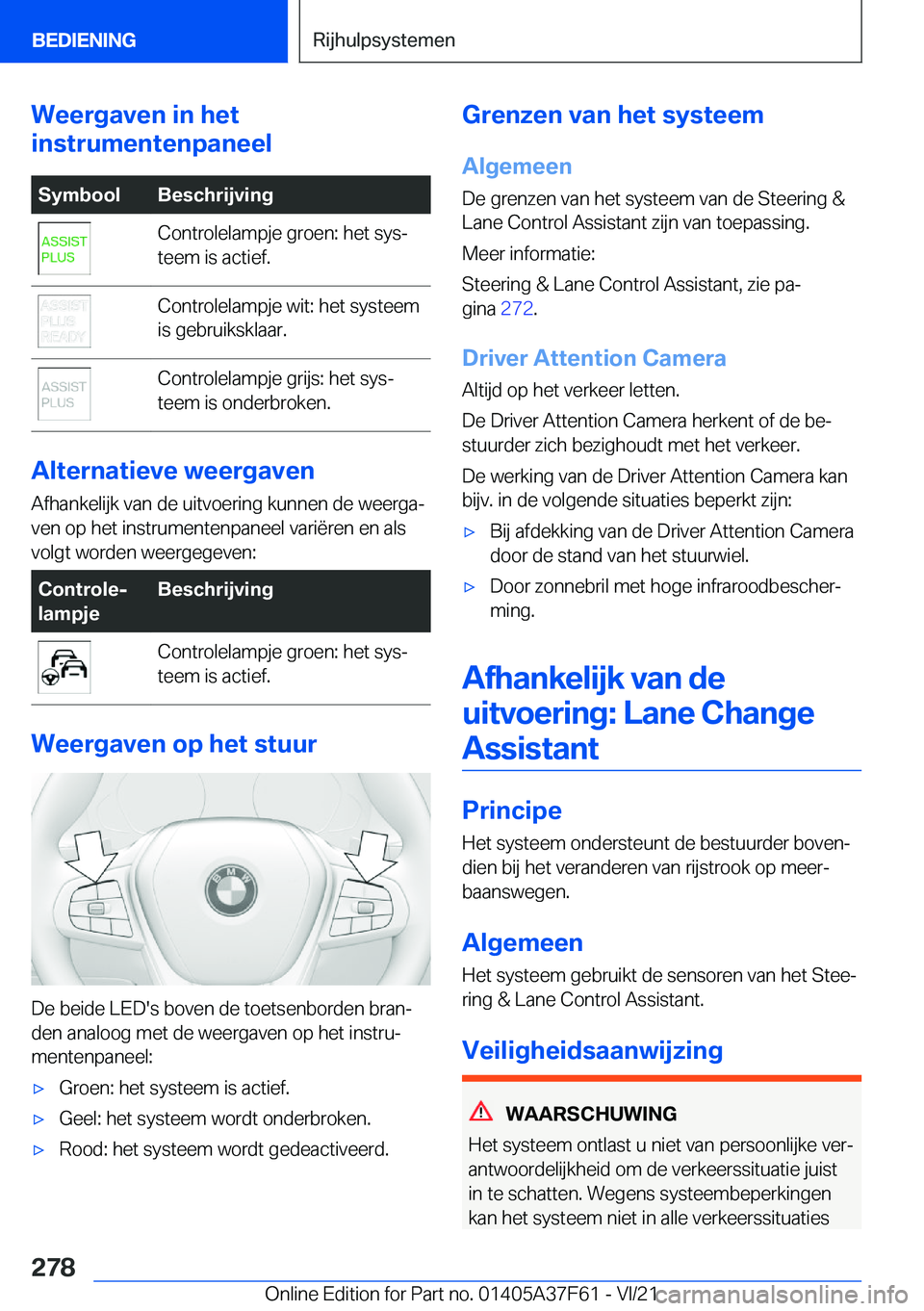 BMW M3 2022  Instructieboekjes (in Dutch) �W�e�e�r�g�a�v�e�n��i�n��h�e�t
�i�n�s�t�r�u�m�e�n�t�e�n�p�a�n�e�e�l�S�y�m�b�o�o�l�B�e�s�c�h�r�i�j�v�i�n�g�C�o�n�t�r�o�l�e�l�a�m�p�j�e��g�r�o�e�n�:��h�e�t��s�y�sj
�t�e�e�m��i�s��a�c�t�i�e�f�.�C
