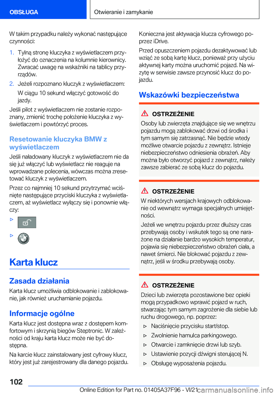 BMW M3 2022  Instrukcja obsługi (in Polish) �W��t�a�k�i�m��p�r�z�y�p�a�d�k�u��n�a�l�e9�y��w�y�k�o�n�a�