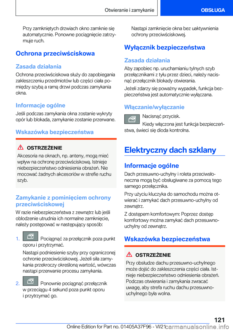 BMW M3 2022  Instrukcja obsługi (in Polish) �P�r�z�y��z�a�m�k�n�i�