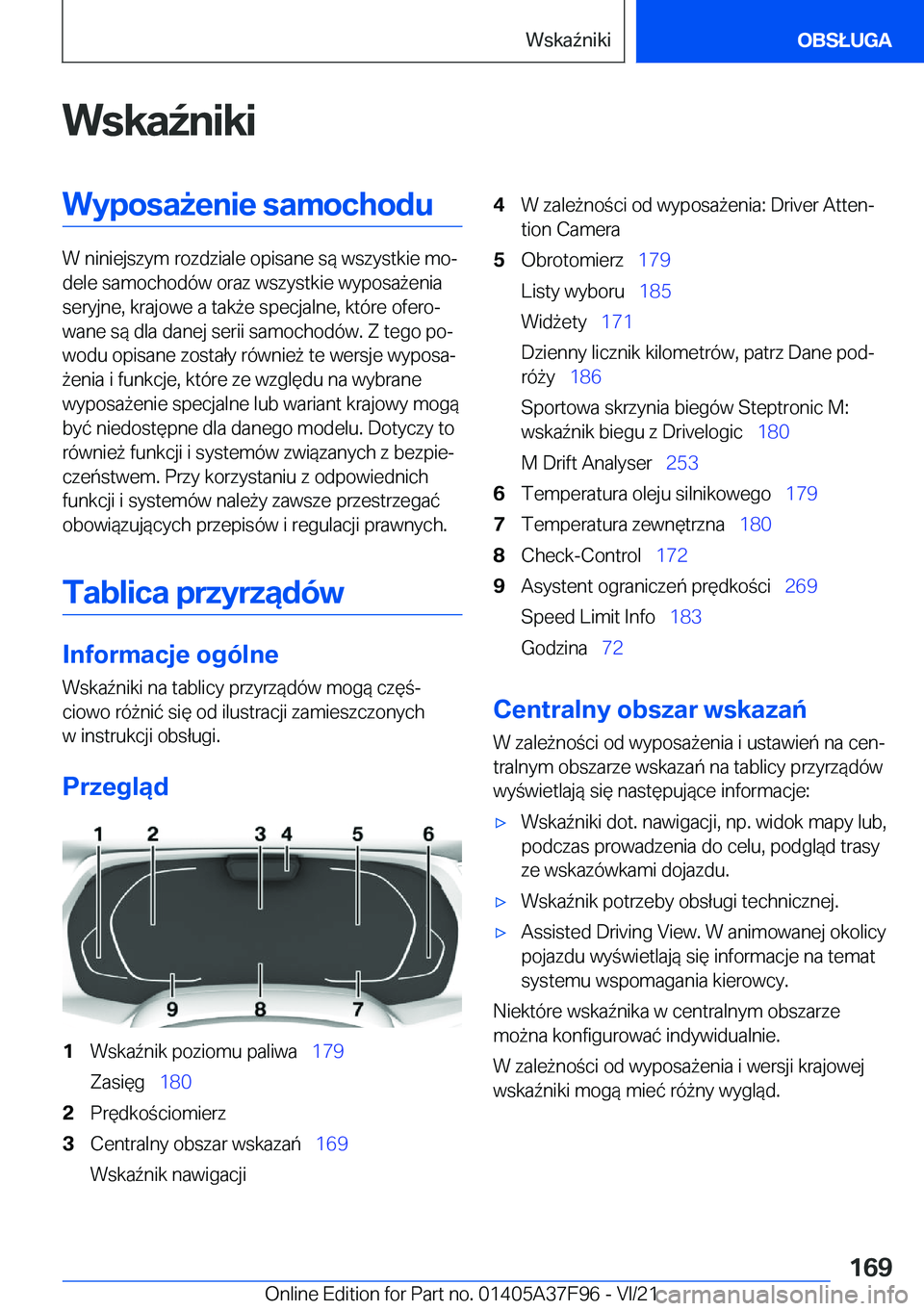 BMW M3 2022  Instrukcja obsługi (in Polish) �W�s�k�a7�n�i�k�i�W�y�p�o�s�a9�e�n�i�e��s�a�m�o�c�h�o�d�u
�W��n�i�n�i�e�j�s�z�y�m��r�o�z�d�z�i�a�l�e��o�p�i�s�a�n�e��s�
