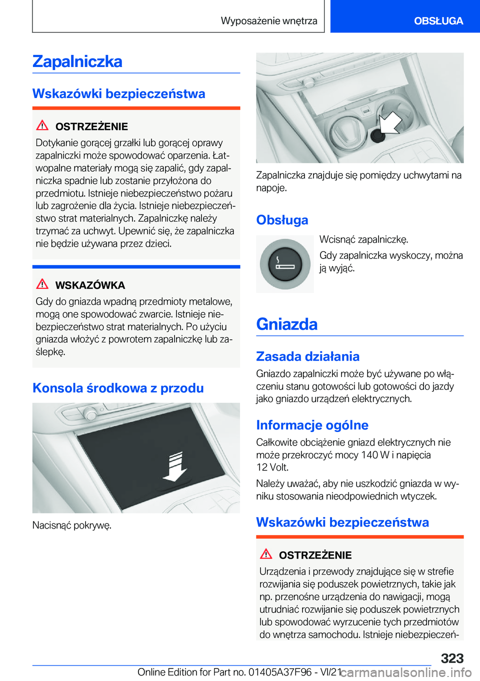 BMW M3 2022  Instrukcja obsługi (in Polish) �Z�a�p�a�l�n�i�c�z�k�a
�W�s�k�a�z�