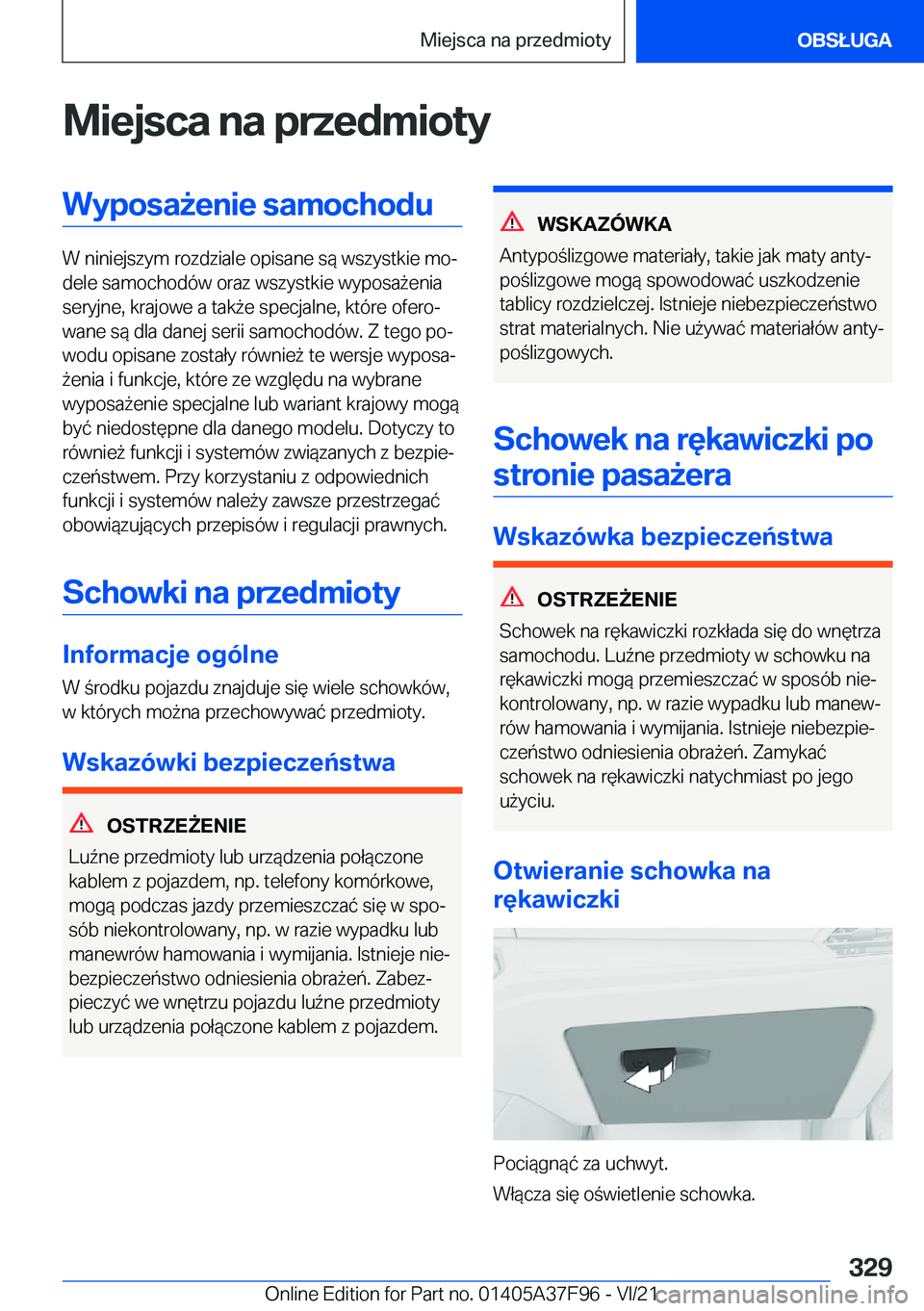 BMW M3 2022  Instrukcja obsługi (in Polish) �M�i�e�j�s�c�a��n�a��p�r�z�e�d�m�i�o�t�y�W�y�p�o�s�a9�e�n�i�e��s�a�m�o�c�h�o�d�u
�W��n�i�n�i�e�j�s�z�y�m��r�o�z�d�z�i�a�l�e��o�p�i�s�a�n�e��s�