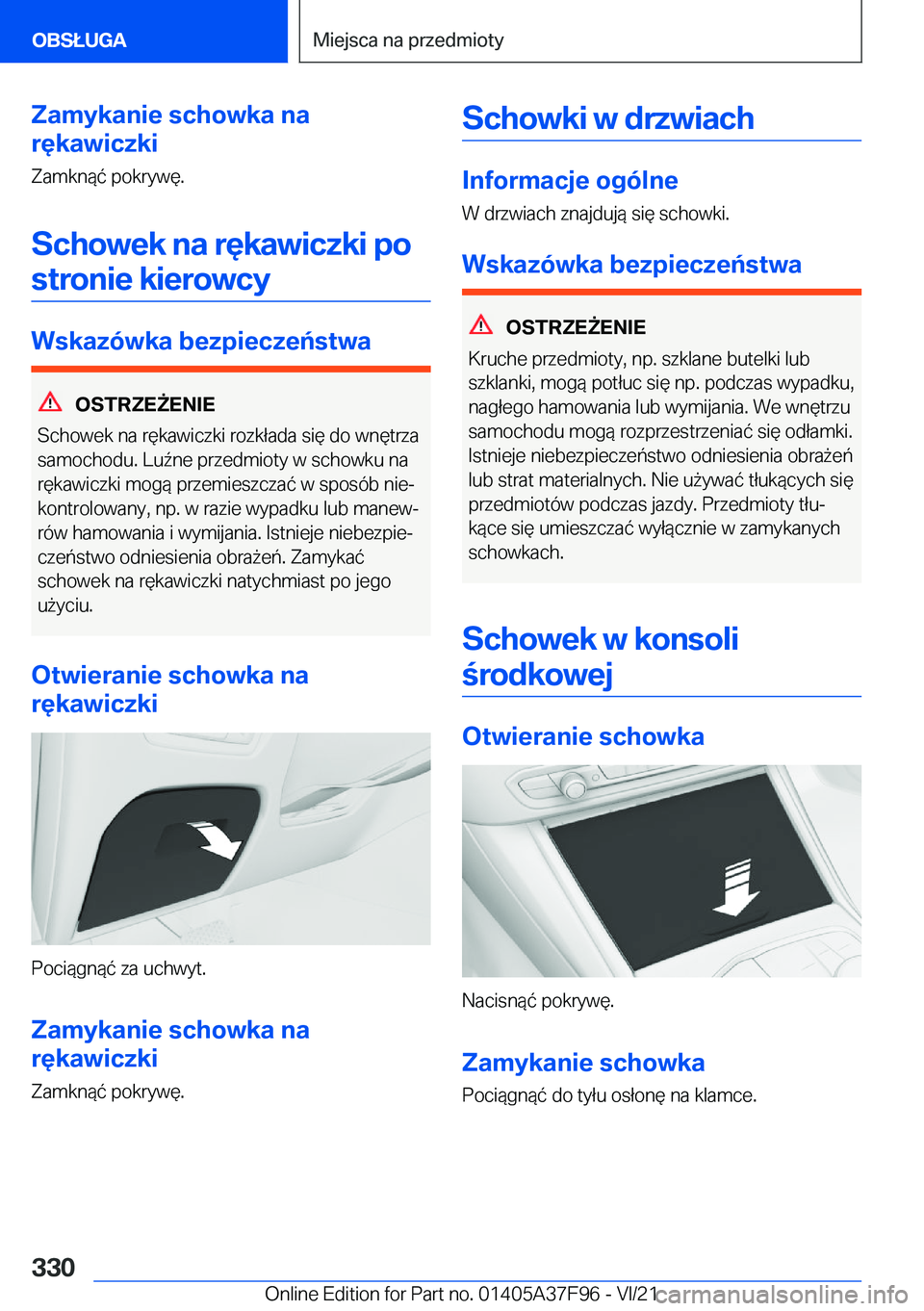 BMW M3 2022  Instrukcja obsługi (in Polish) �Z�a�m�y�k�a�n�i�e��s�c�h�o�w�k�a��n�a
�r�
