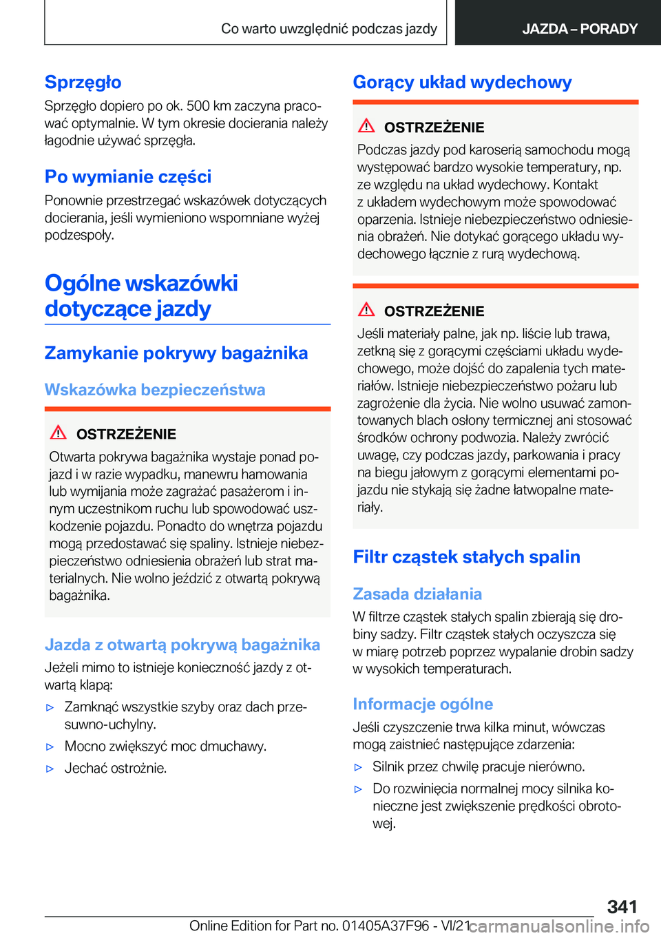 BMW M3 2022  Instrukcja obsługi (in Polish) �S�p�r�z�