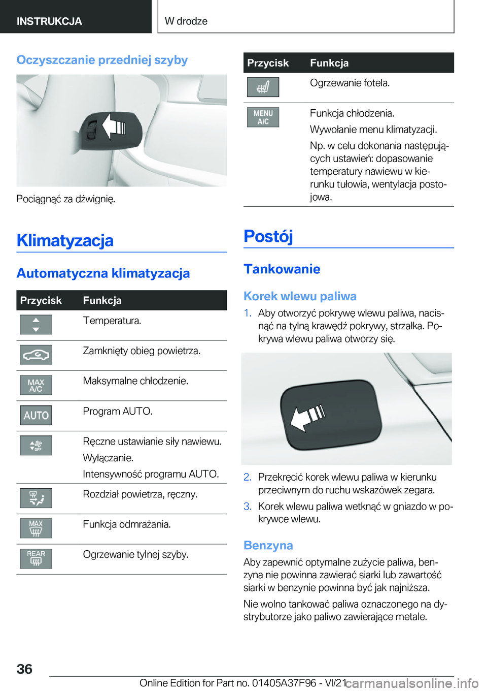 BMW M3 2022  Instrukcja obsługi (in Polish) �O�c�z�y�s�z�c�z�a�n�i�e��p�r�z�e�d�n�i�e�j��s�z�y�b�y
�P�o�c�i�