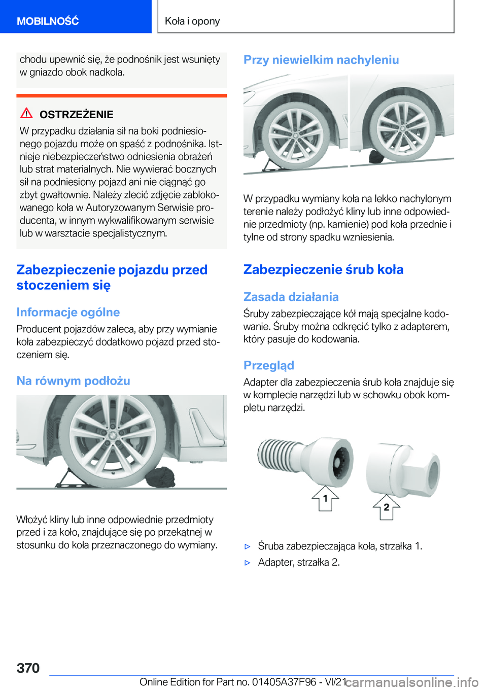 BMW M3 2022  Instrukcja obsługi (in Polish) �c�h�o�d�u��u�p�e�w�n�i�