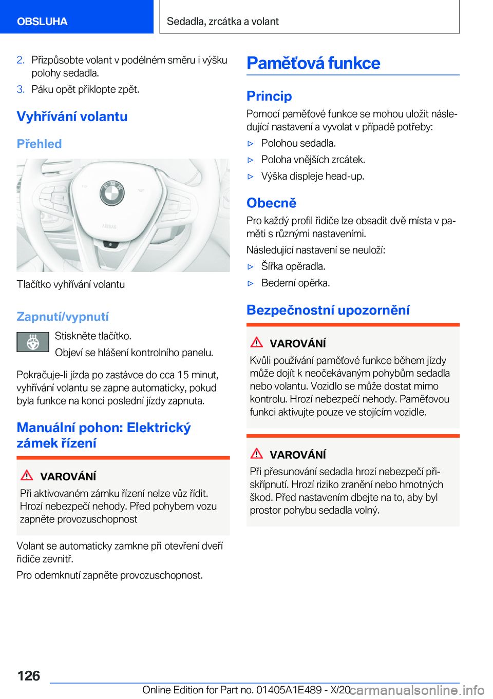 BMW M3 2021  Návod na použití (in Czech) �2�.�P�i�z�p0�s�o�b�t�e��v�o�l�a�n�t��v��p�o�d�