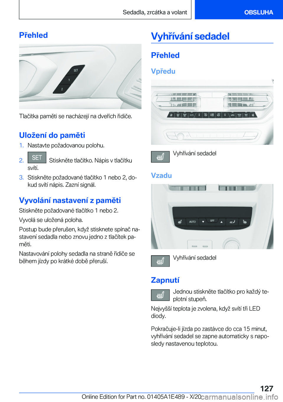 BMW M3 2021  Návod na použití (in Czech) �P�e�h�l�e�d
�T�l�a�č�