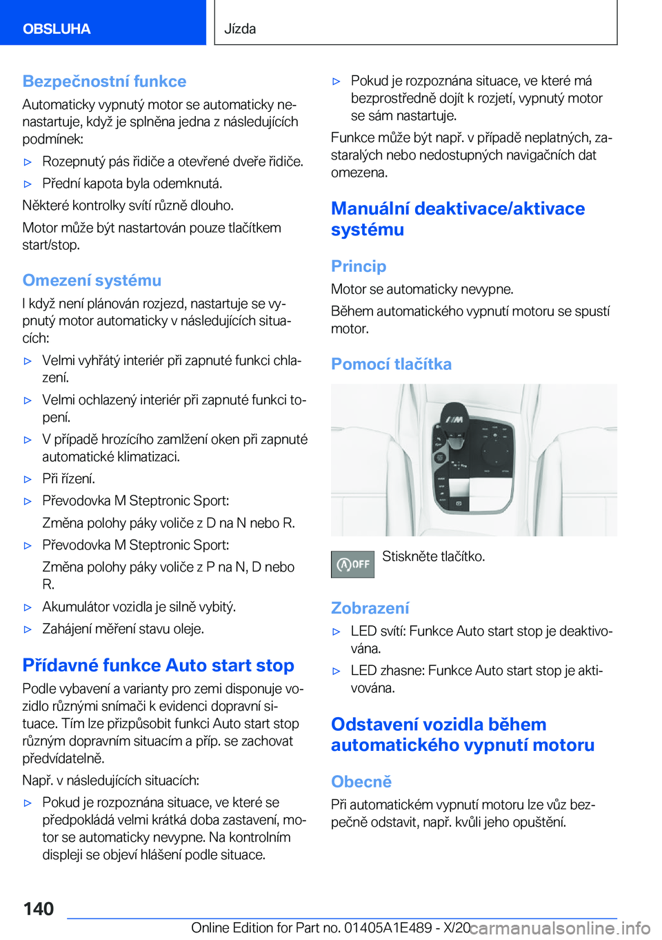 BMW M3 2021  Návod na použití (in Czech) �B�e�z�p�e�č�n�o�s�t�n�