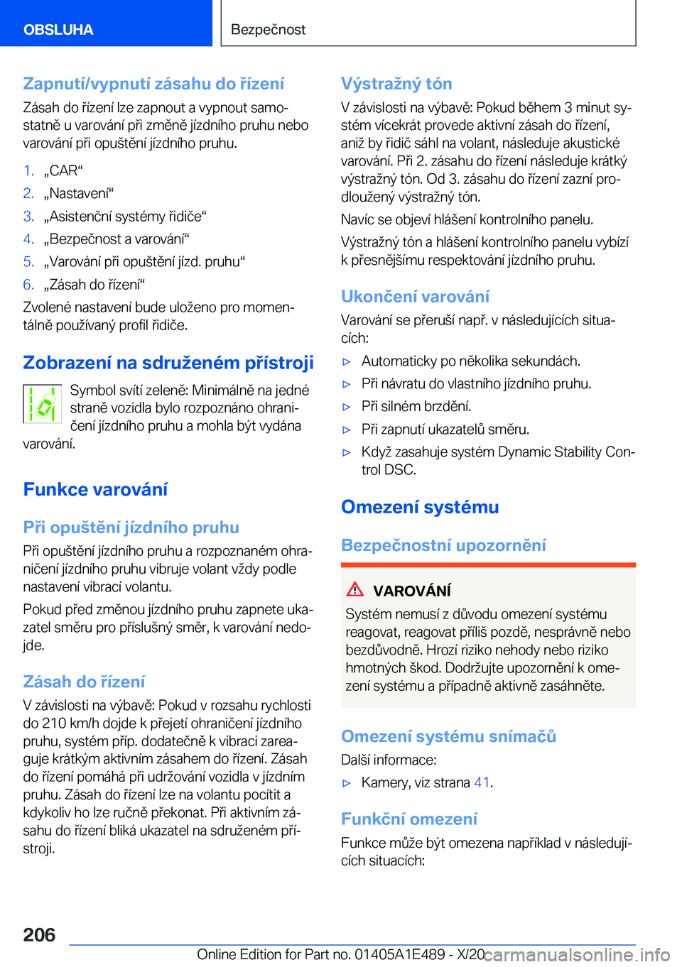 BMW M3 2021  Návod na použití (in Czech) �Z�a�p�n�u�t�
