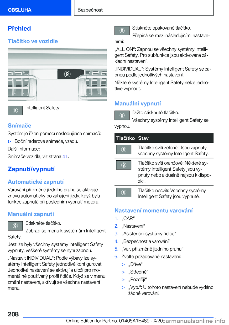 BMW M3 2021  Návod na použití (in Czech) �P�e�h�l�e�d
�T�l�a�č�