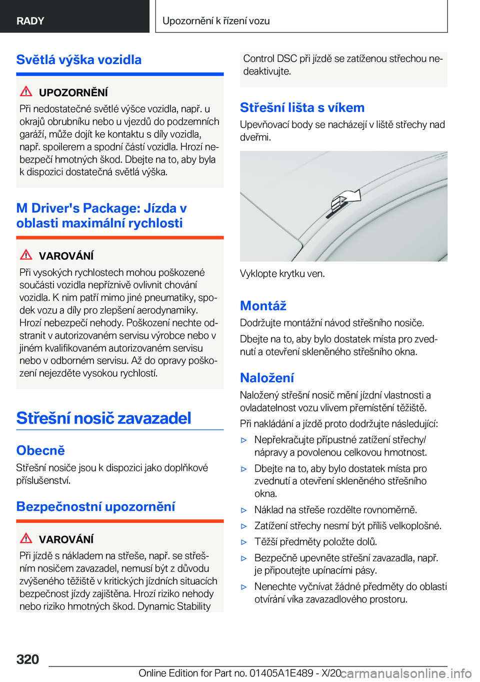 BMW M3 2021  Návod na použití (in Czech) �S�v�ě�t�l�