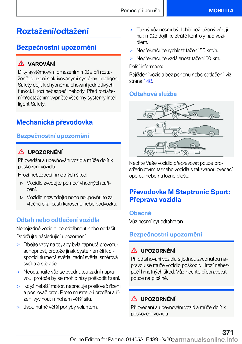 BMW M3 2021  Návod na použití (in Czech) �R�o�z�t�a�e�n�