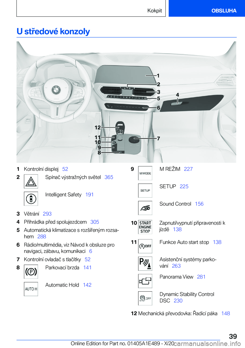 BMW M3 2021  Návod na použití (in Czech) �U��s�t�e�d�o�v�