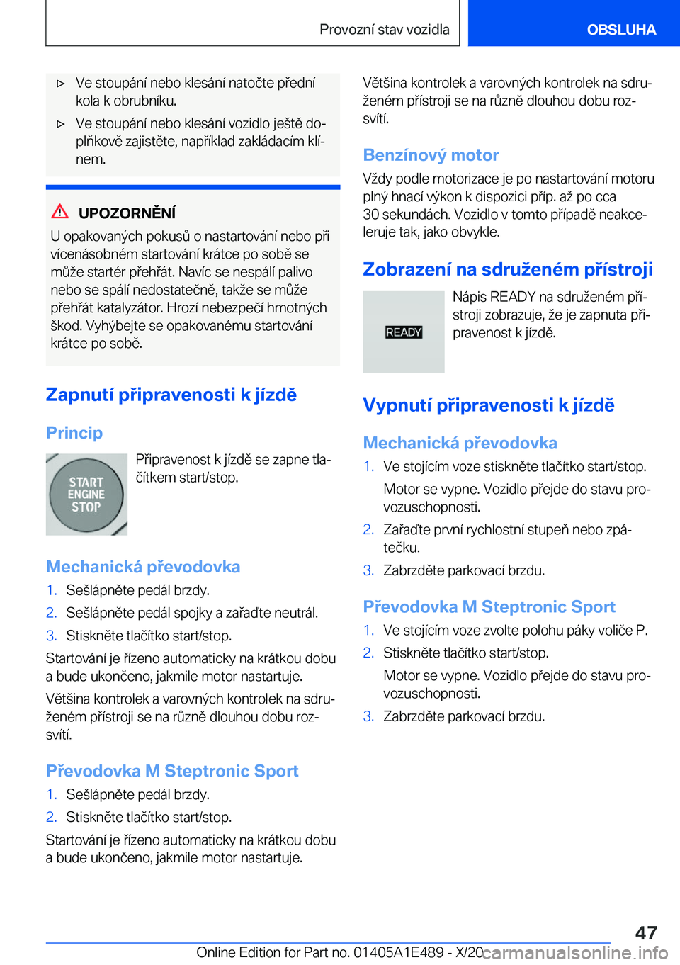 BMW M3 2021  Návod na použití (in Czech) 'x�V�e��s�t�o�u�p�