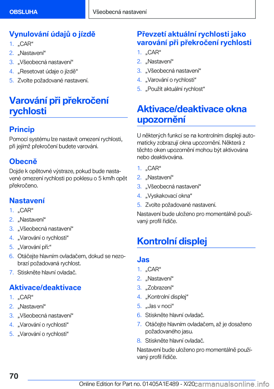 BMW M3 2021  Návod na použití (in Czech) �V�y�n�u�l�o�v�