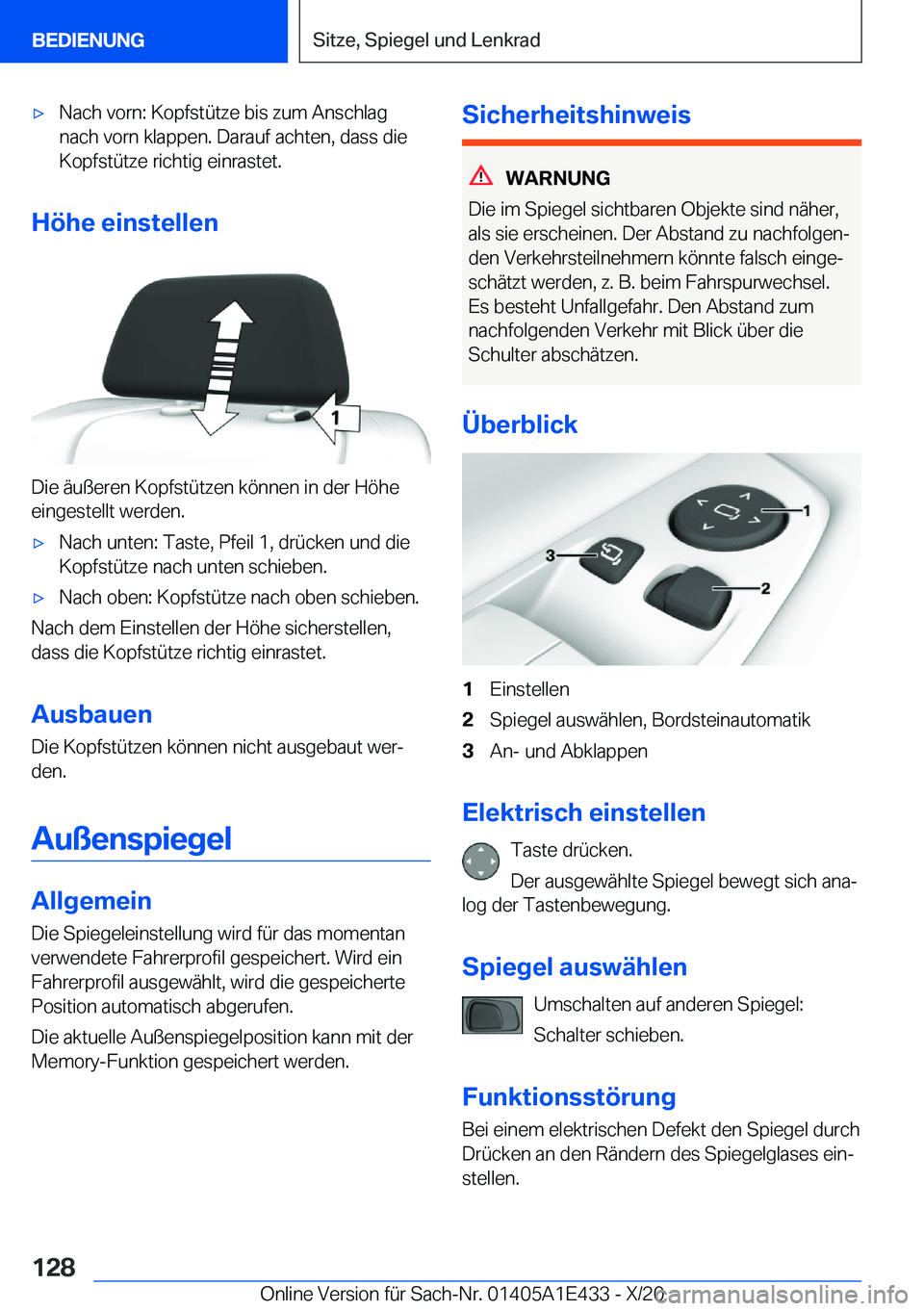 BMW M3 2021  Betriebsanleitungen (in German) 'x�N�a�c�h��v�o�r�n�:��K�o�p�f�s�t�