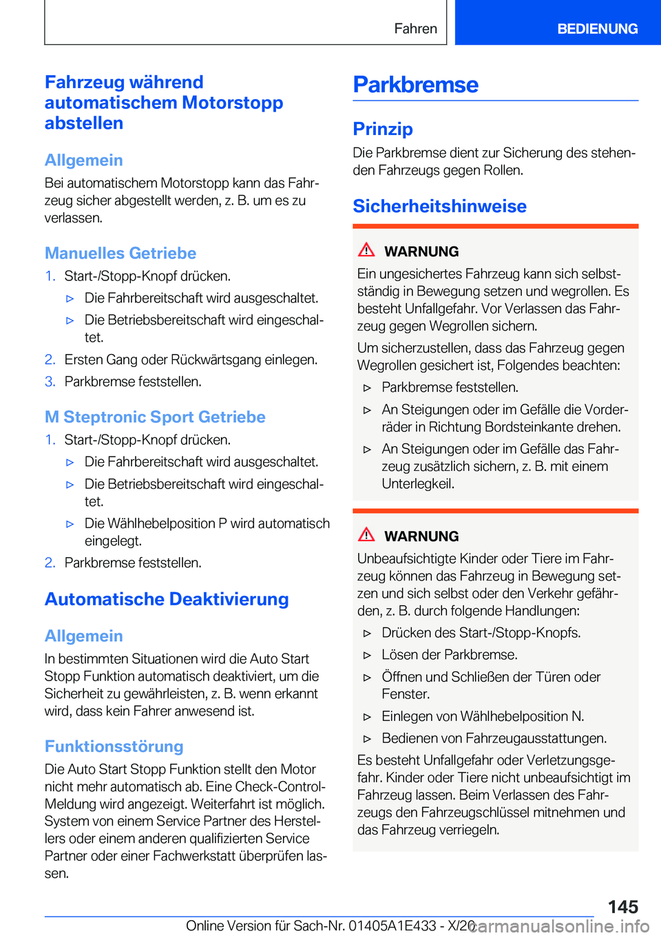 BMW M3 2021  Betriebsanleitungen (in German) �F�a�h�r�z�e�u�g��w�