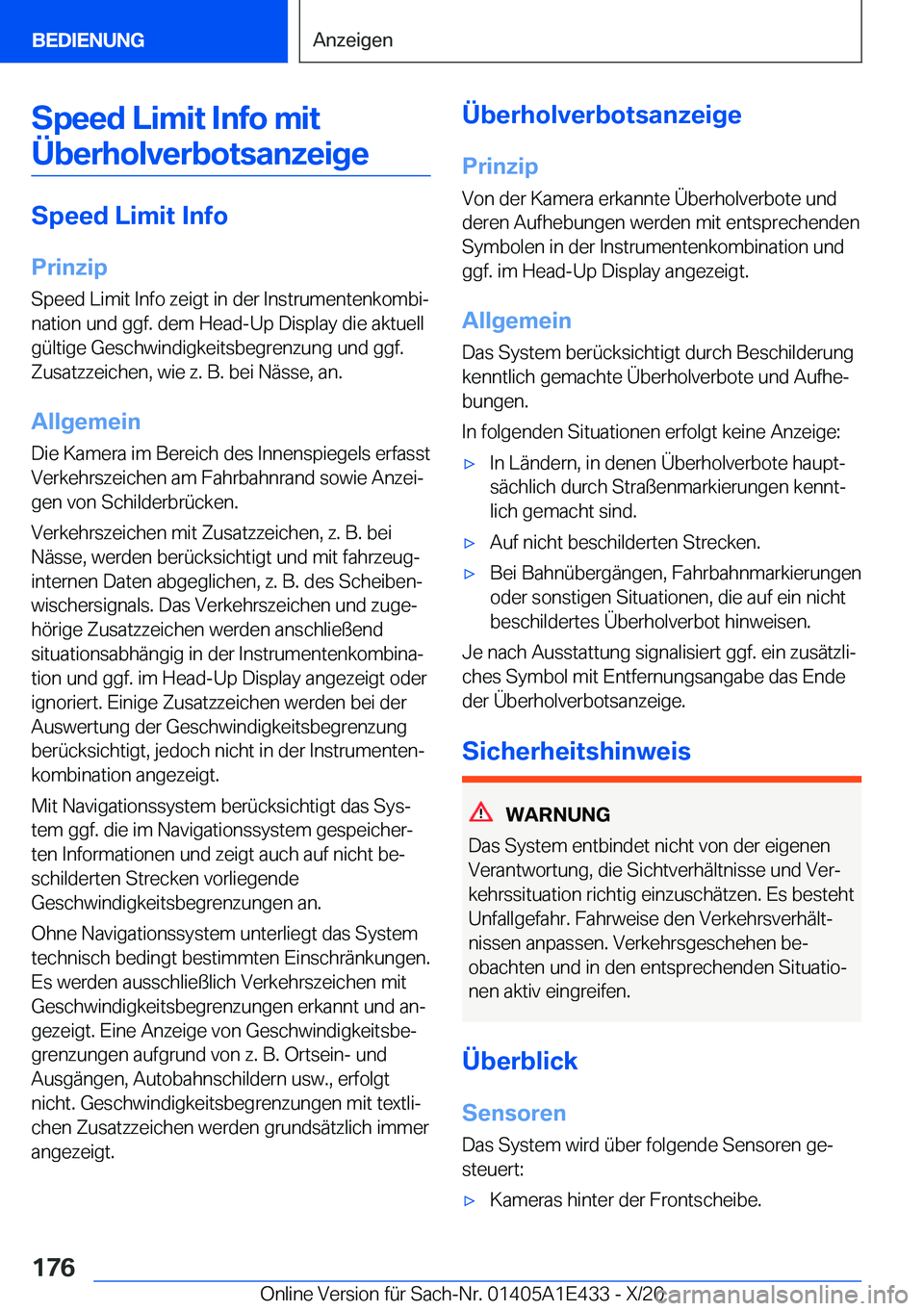 BMW M3 2021  Betriebsanleitungen (in German) �S�p�e�e�d��L�i�m�i�t��I�n�f�o��m�i�t�