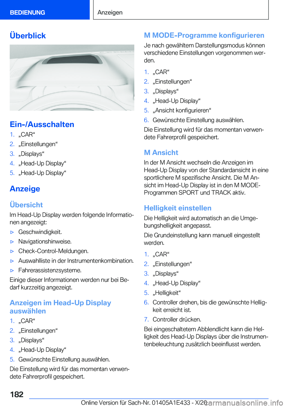 BMW M3 2021  Betriebsanleitungen (in German) �