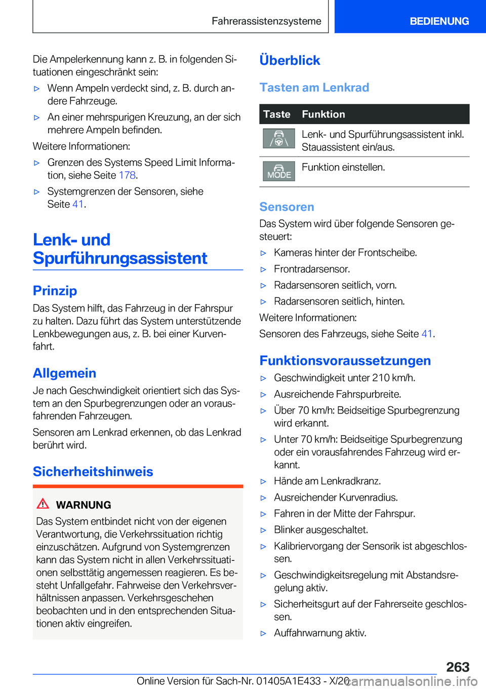 BMW M3 2021  Betriebsanleitungen (in German) �D�i�e��A�m�p�e�l�e�r�k�e�n�n�u�n�g��k�a�n�n��z�.��B�.��i�n��f�o�l�g�e�n�d�e�n��S�ij�t�u�a�t�i�o�n�e�n��e�i�n�g�e�s�c�h�r�