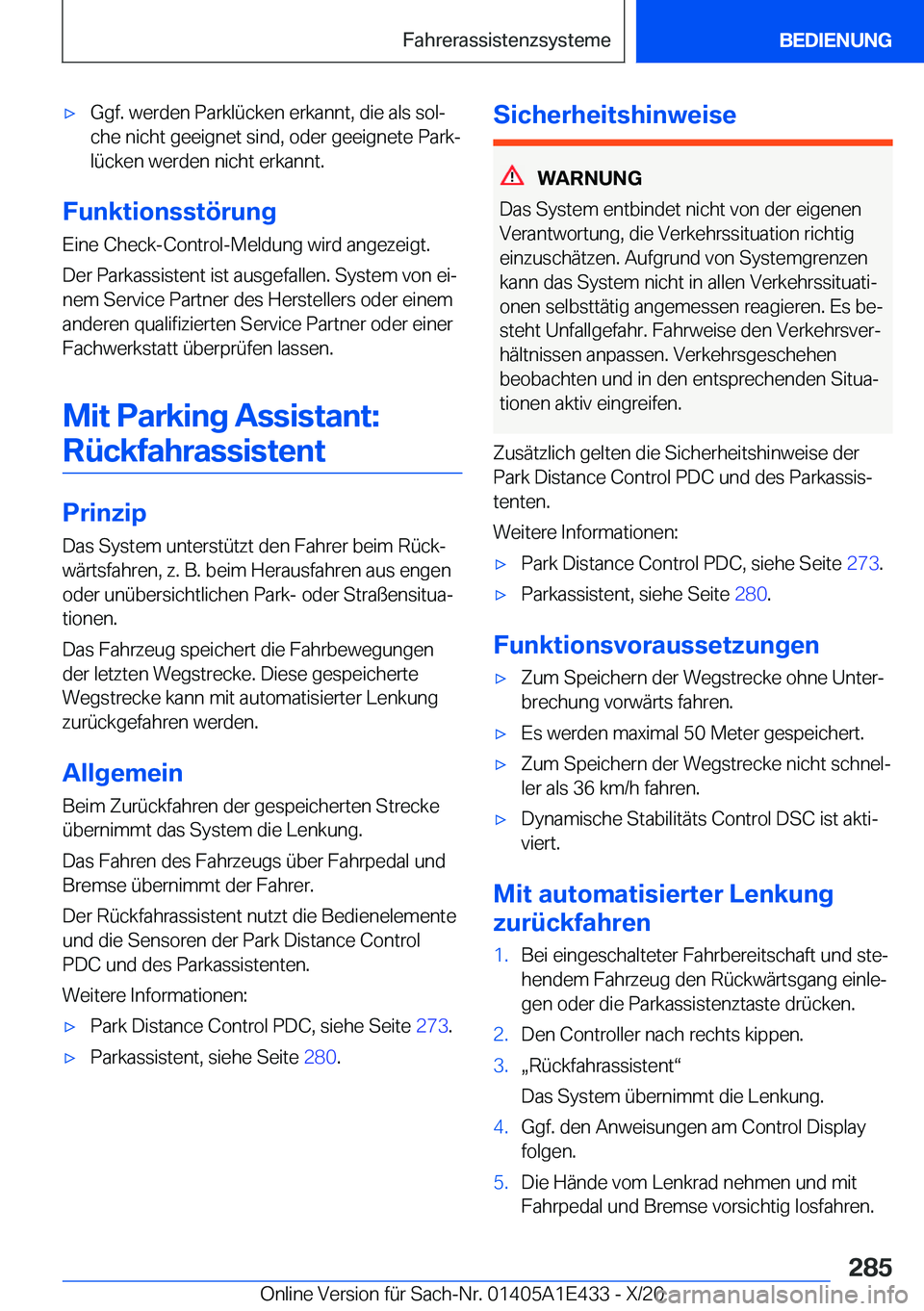 BMW M3 2021  Betriebsanleitungen (in German) 'x�G�g�f�.��w�e�r�d�e�n��P�a�r�k�l�