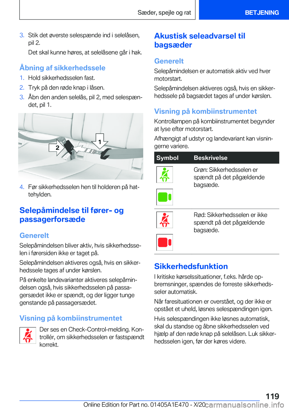 BMW M3 2021  InstruktionsbØger (in Danish) �3�.�S�t�i�k��d�e�t��