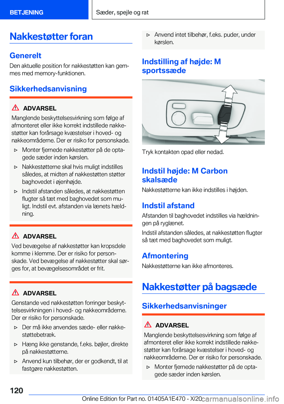 BMW M3 2021  InstruktionsbØger (in Danish) �N�a�k�k�e�s�t�