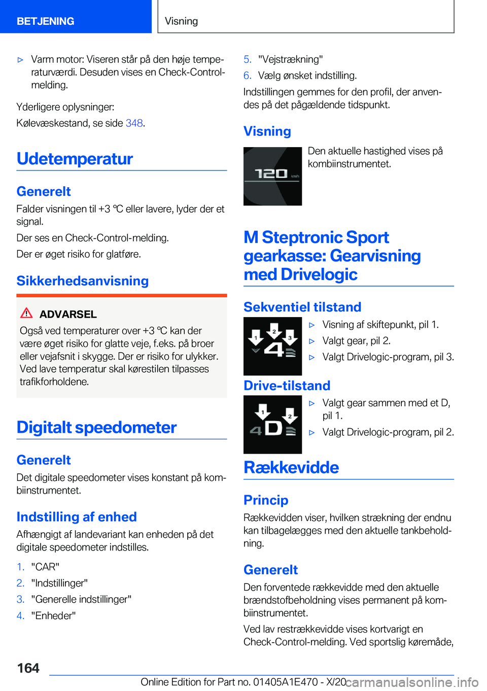 BMW M3 2021  InstruktionsbØger (in Danish) 'x�V�a�r�m��m�o�t�o�r�:��V�i�s�e�r�e�n��s�t�å�r��p�å��d�e�n��h�