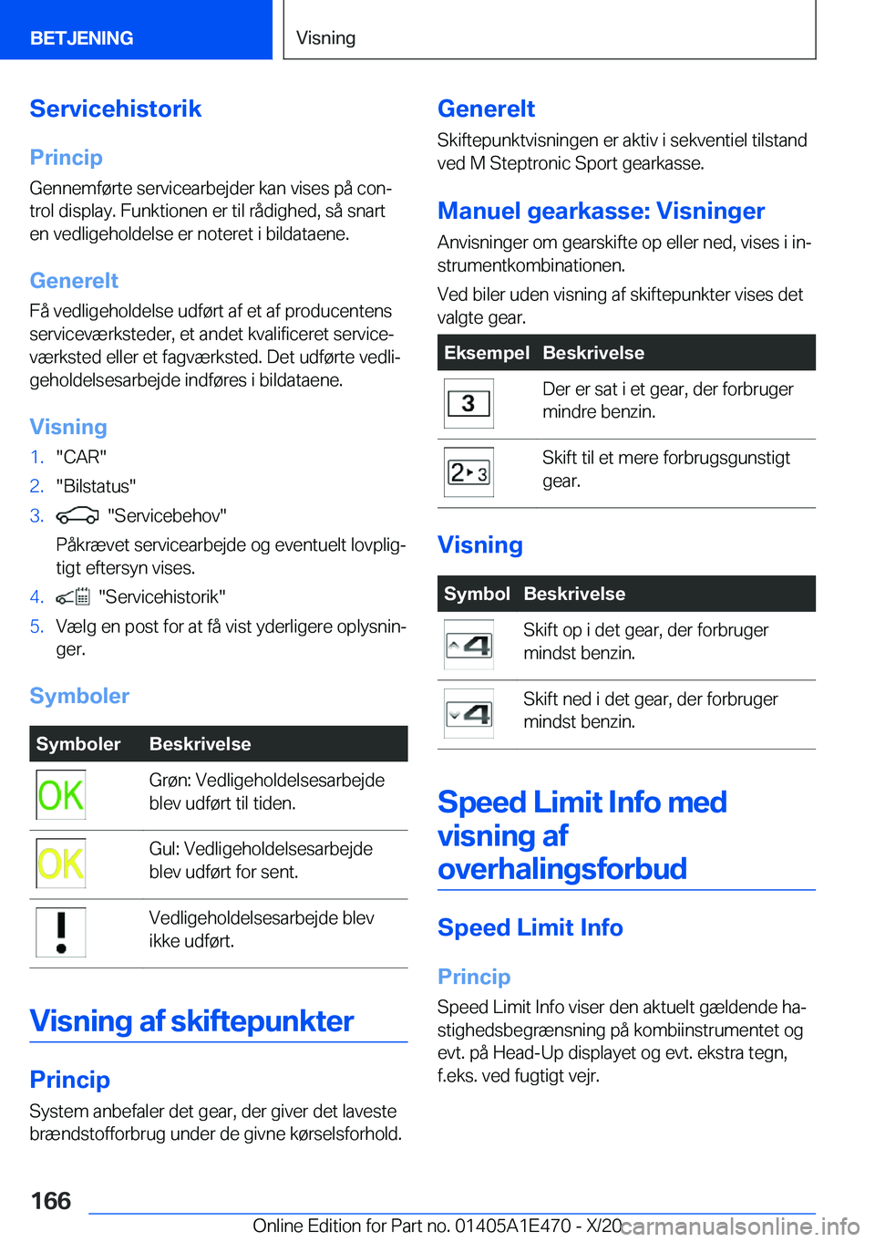 BMW M3 2021  InstruktionsbØger (in Danish) �S�e�r�v�i�c�e�h�i�s�t�o�r�i�k�P�r�i�n�c�i�p
�G�e�n�n�e�m�f�