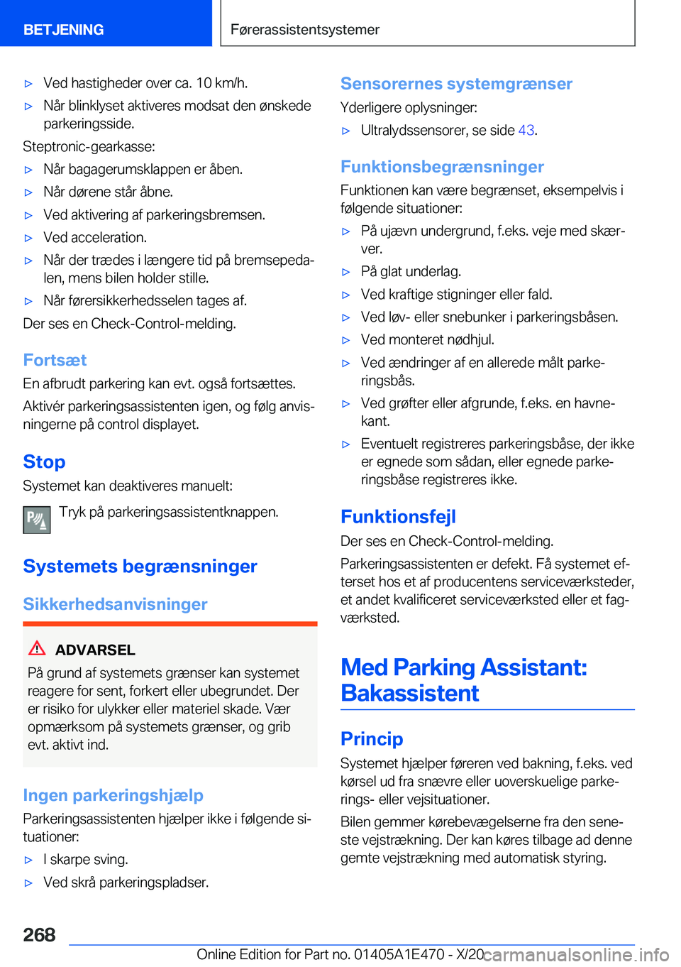 BMW M3 2021  InstruktionsbØger (in Danish) 'x�V�e�d��h�a�s�t�i�g�h�e�d�e�r��o�v�e�r��c�a�.��1�0��k�m�/�h�.'x�N�å�r��b�l�i�n�k�l�y�s�e�t��a�k�t�i�v�e�r�e�s��m�o�d�s�a�t��d�e�n��