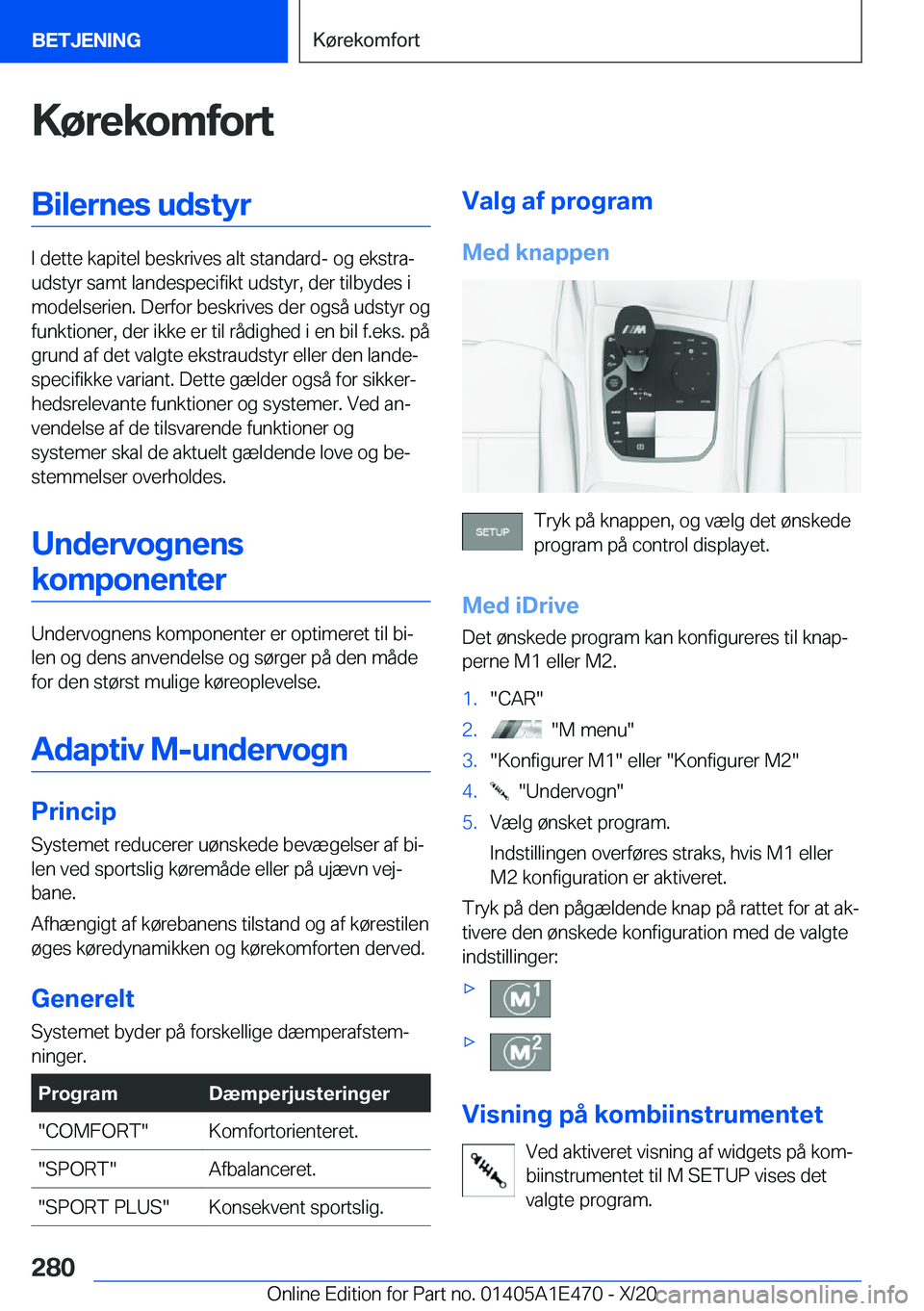 BMW M3 2021  InstruktionsbØger (in Danish) �K�