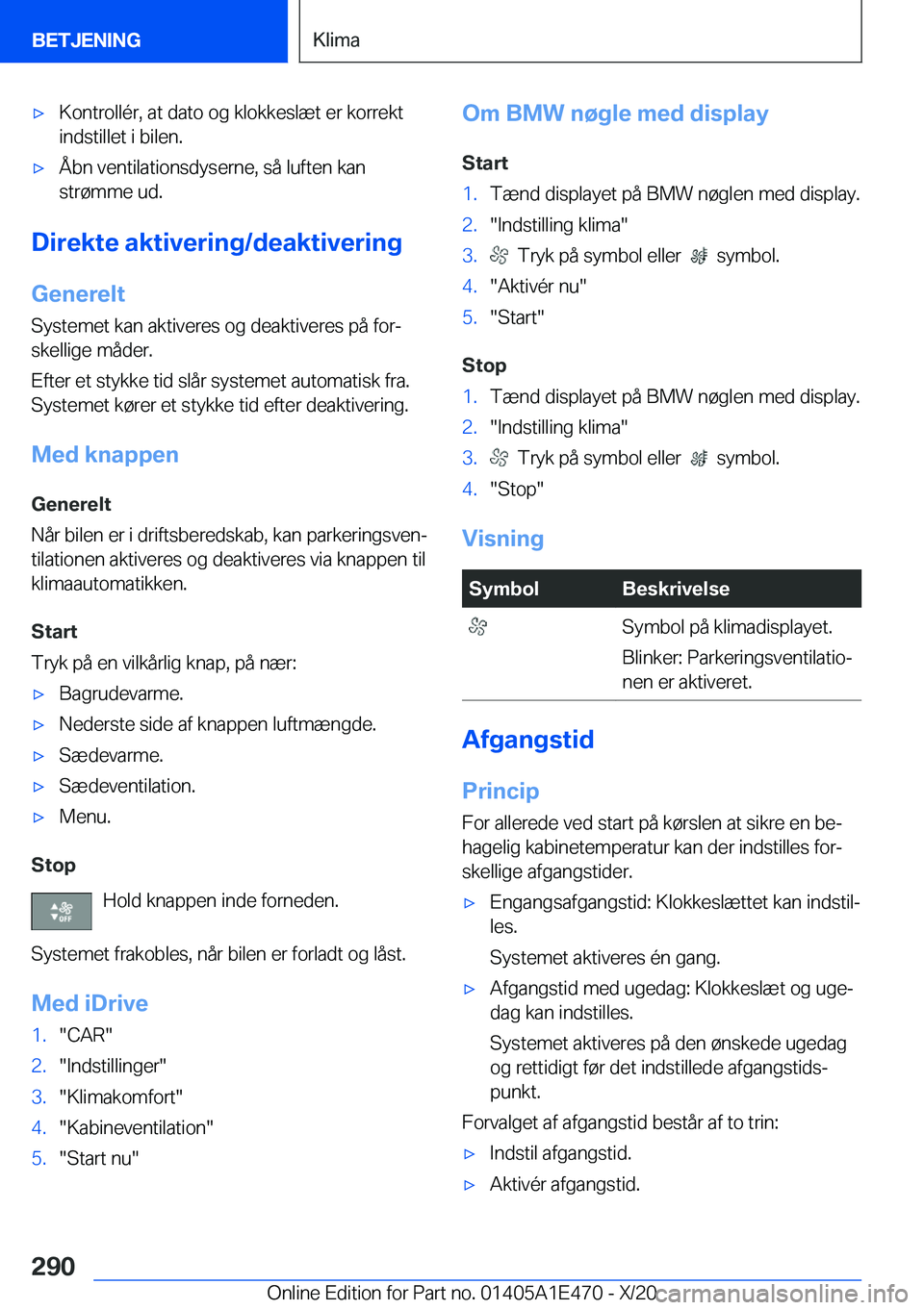 BMW M3 2021  InstruktionsbØger (in Danish) 'x�K�o�n�t�r�o�l�l�