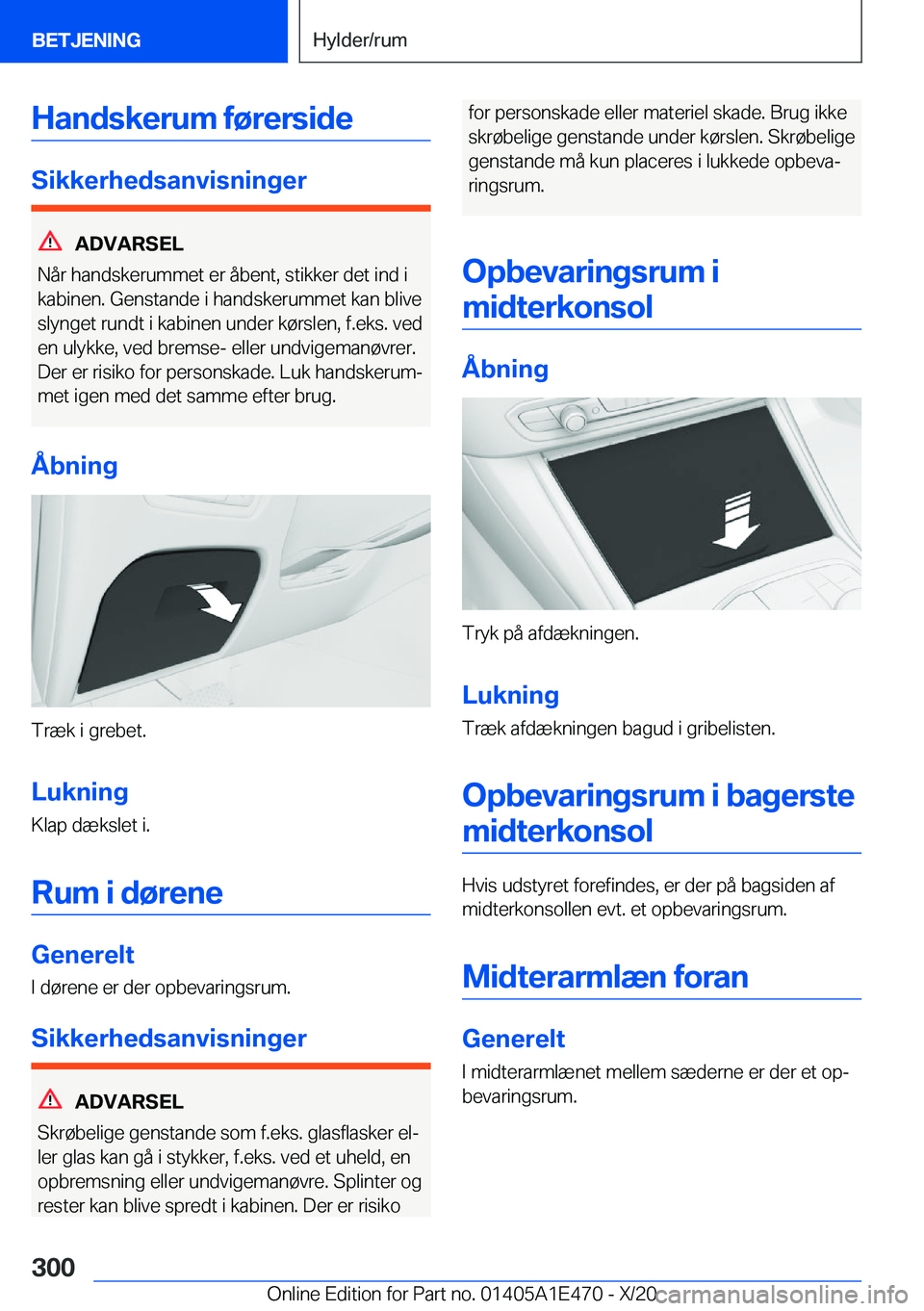 BMW M3 2021  InstruktionsbØger (in Danish) �H�a�n�d�s�k�e�r�u�m��f�
