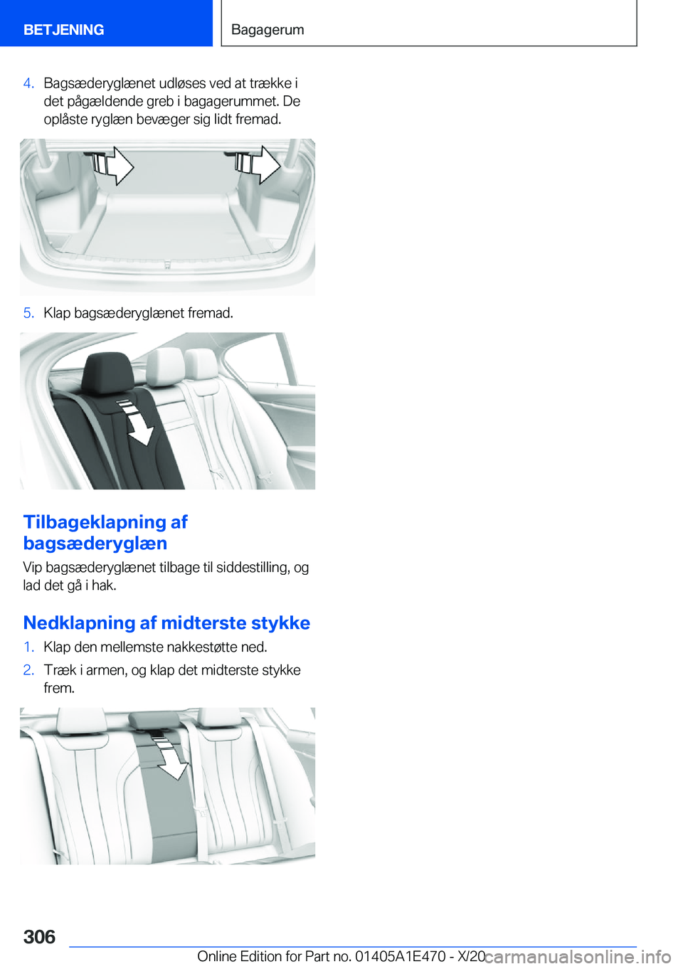 BMW M3 2021  InstruktionsbØger (in Danish) �4�.�B�a�g�s�æ�d�e�r�y�g�l�æ�n�e�t��u�d�l�