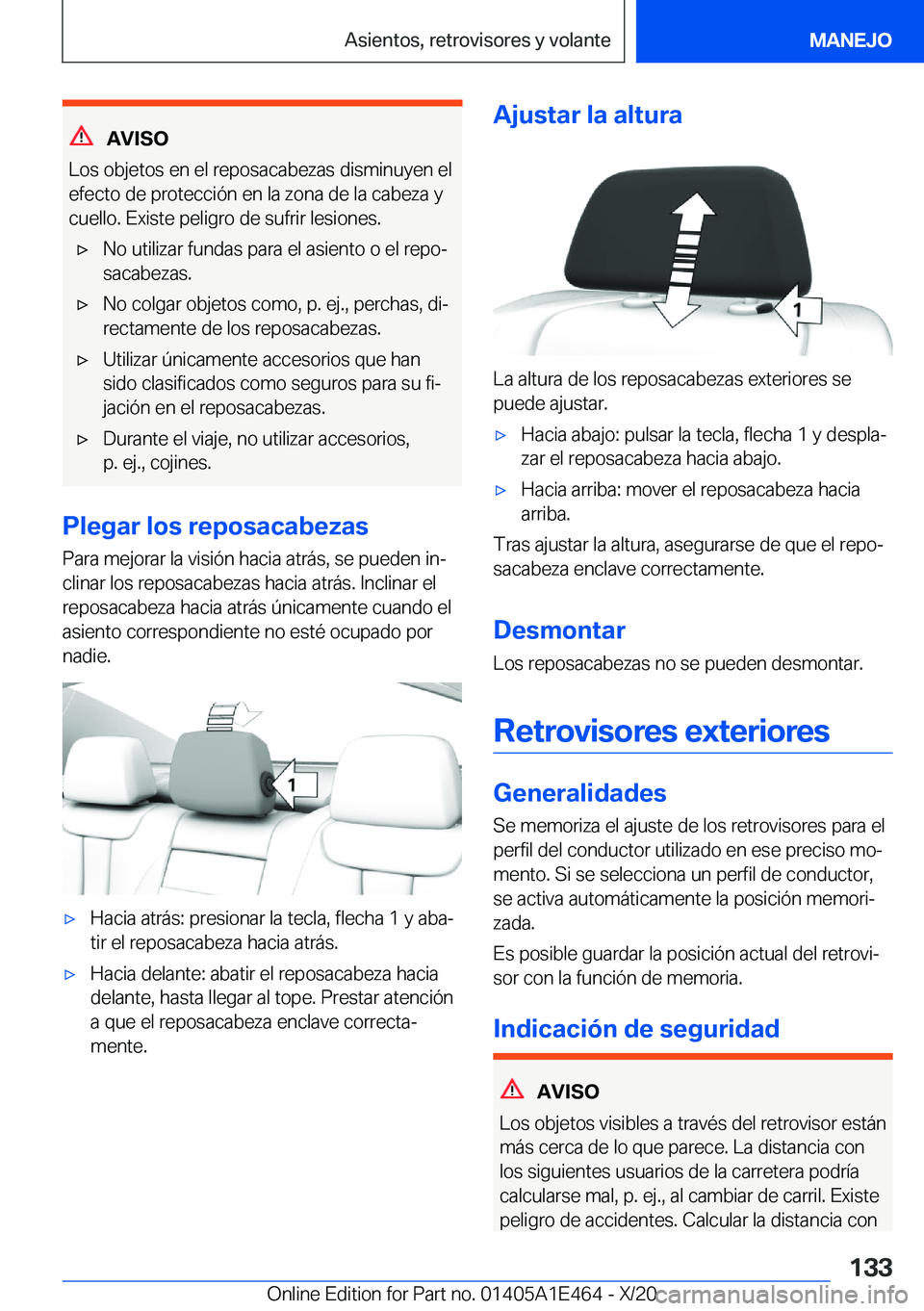 BMW M3 2021  Manuales de Empleo (in Spanish) �A�V�I�S�O
�L�o�s��o�b�j�e�t�o�s��e�n��e�l��r�e�p�o�s�a�c�a�b�e�z�a�s��d�i�s�m�i�n�u�y�e�n��e�l �e�f�e�c�t�o��d�e��p�r�o�t�e�c�c�i�