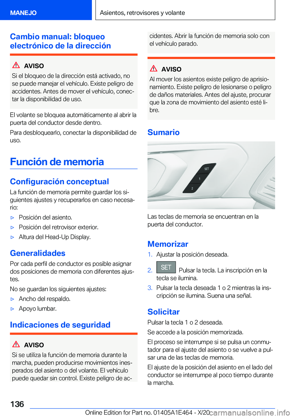 BMW M3 2021  Manuales de Empleo (in Spanish) �C�a�m�b�i�o��m�a�n�u�a�l�:��b�l�o�q�u�e�o
�e�l�e�c�t�r�