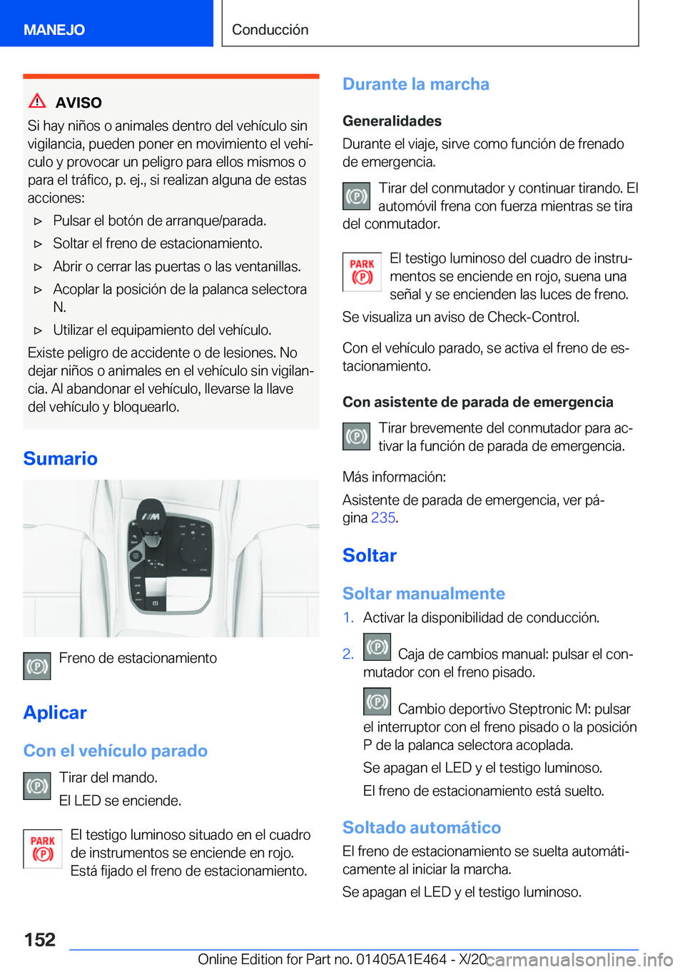 BMW M3 2021  Manuales de Empleo (in Spanish) �A�V�I�S�O
�S�i��h�a�y��n�i�
