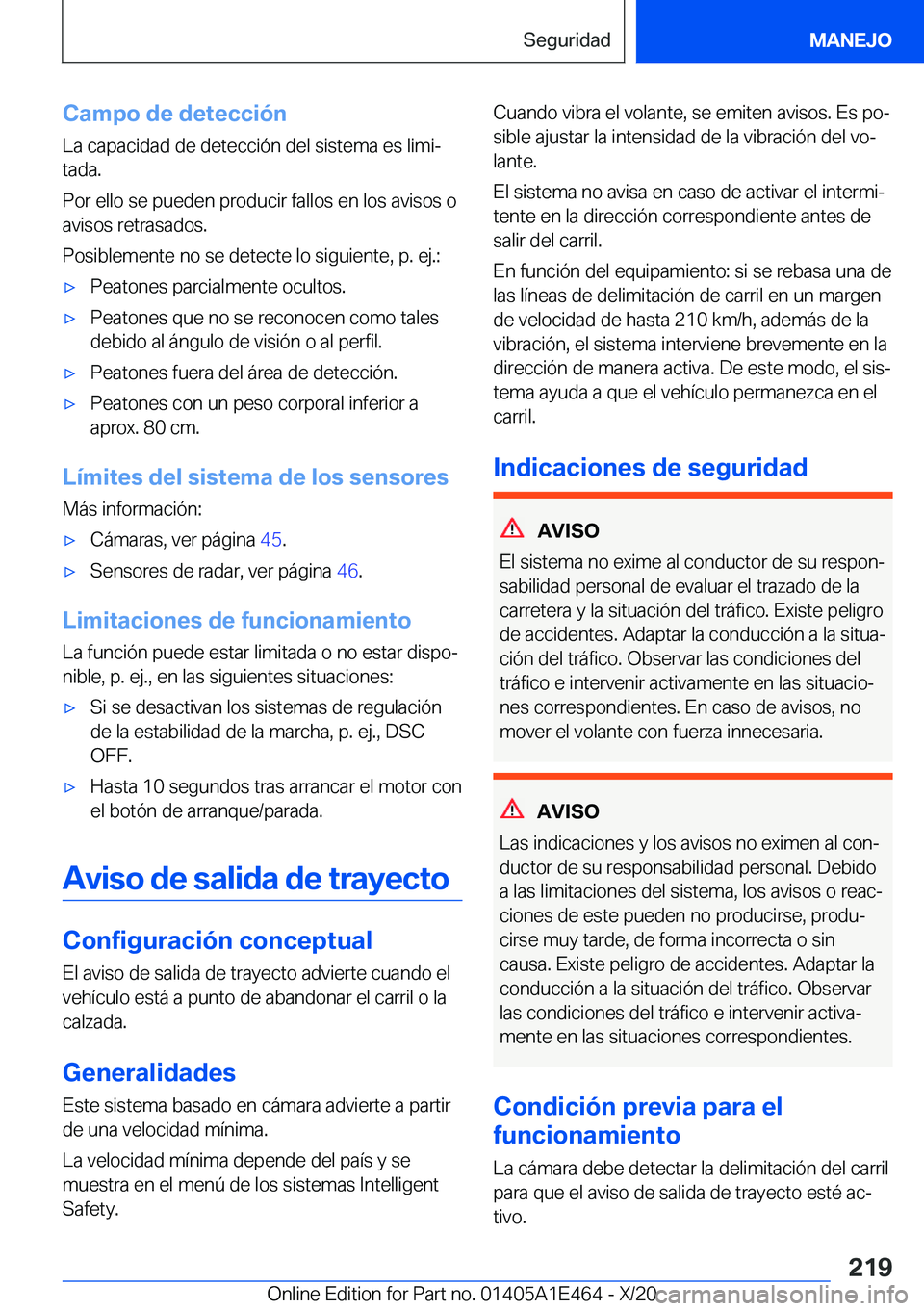 BMW M3 2021  Manuales de Empleo (in Spanish) �C�a�m�p�o��d�e��d�e�t�e�c�c�i�