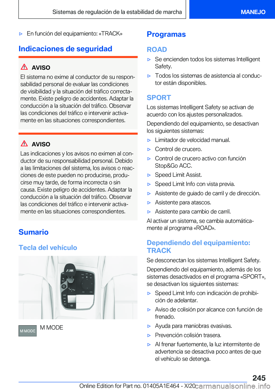 BMW M3 2021  Manuales de Empleo (in Spanish) x�E�n��f�u�n�c�i�
