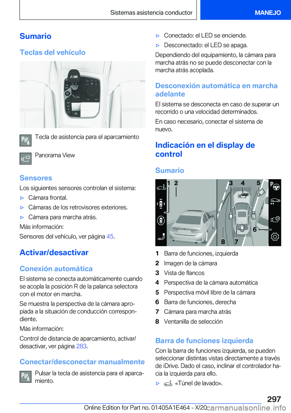 BMW M3 2021  Manuales de Empleo (in Spanish) �S�u�m�a�r�i�o�T�e�c�l�a�s��d�e�l��v�e�h�