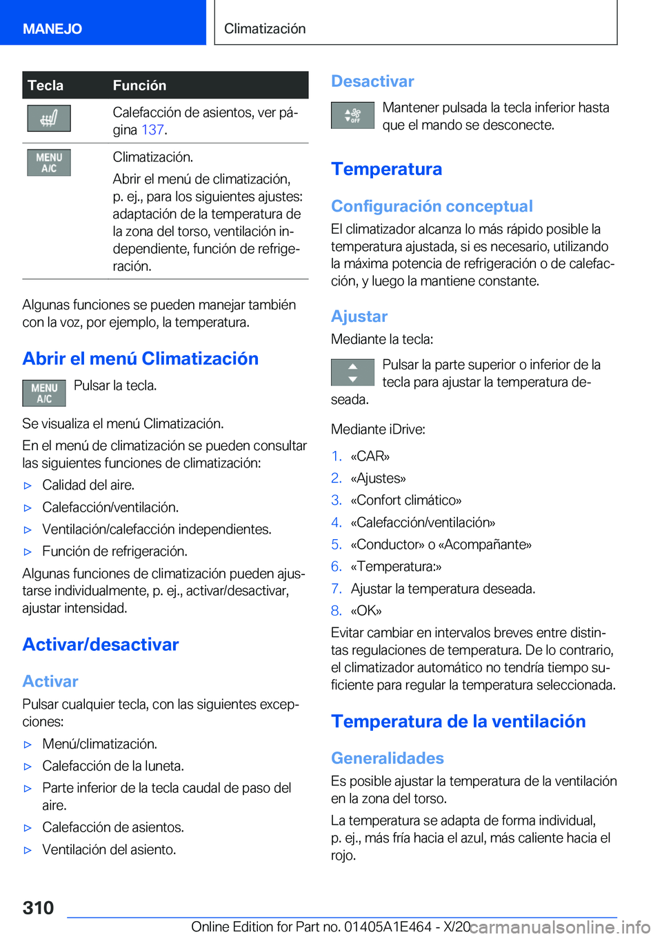 BMW M3 2021  Manuales de Empleo (in Spanish) �T�e�c�l�a�F�u�n�c�i�