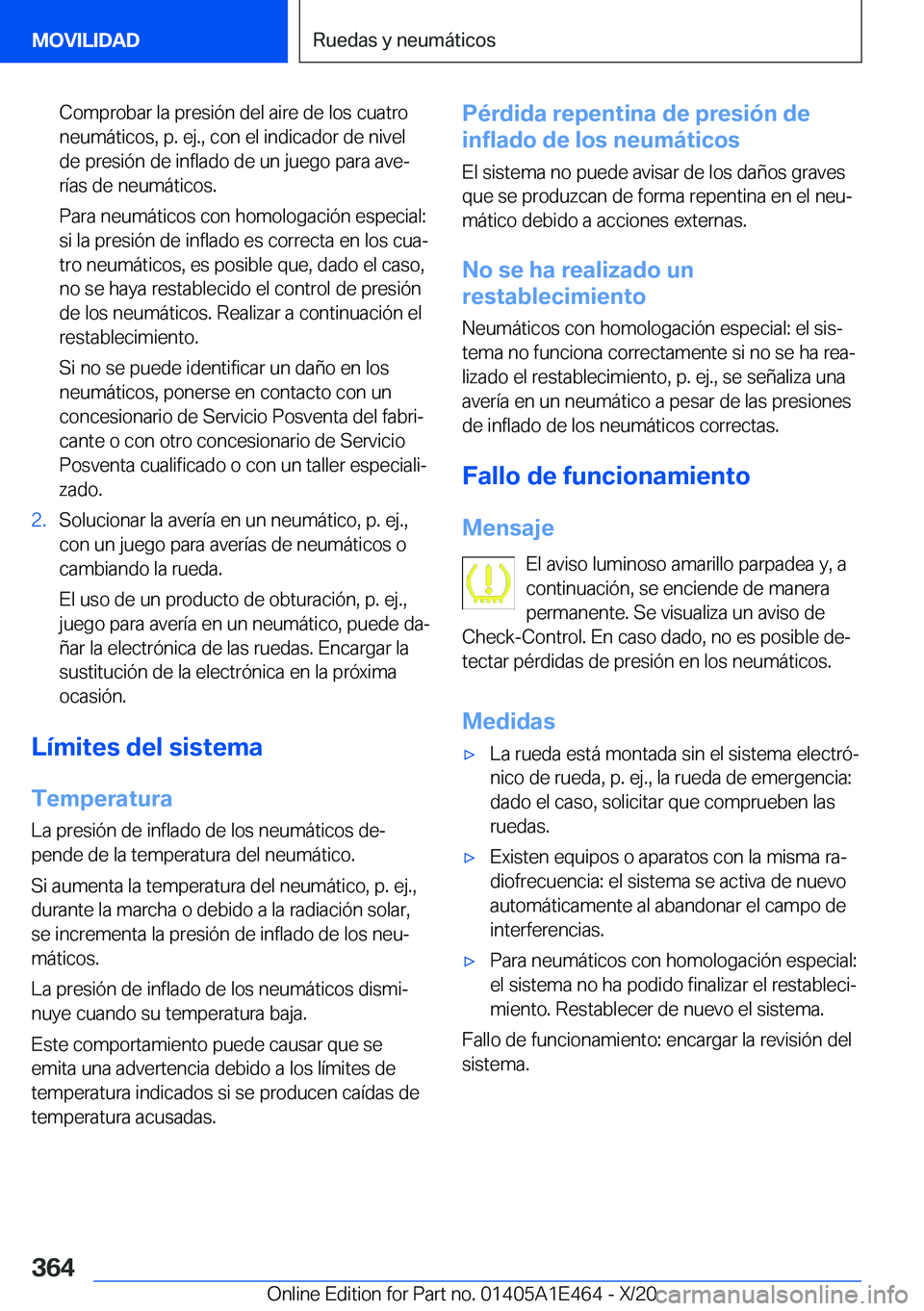 BMW M3 2021  Manuales de Empleo (in Spanish) �C�o�m�p�r�o�b�a�r��l�a��p�r�e�s�i�