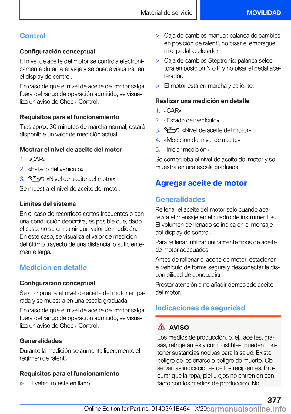 BMW M3 2021  Manuales de Empleo (in Spanish) �C�o�n�t�r�o�l�C�o�n�f�i�g�u�r�a�c�i�