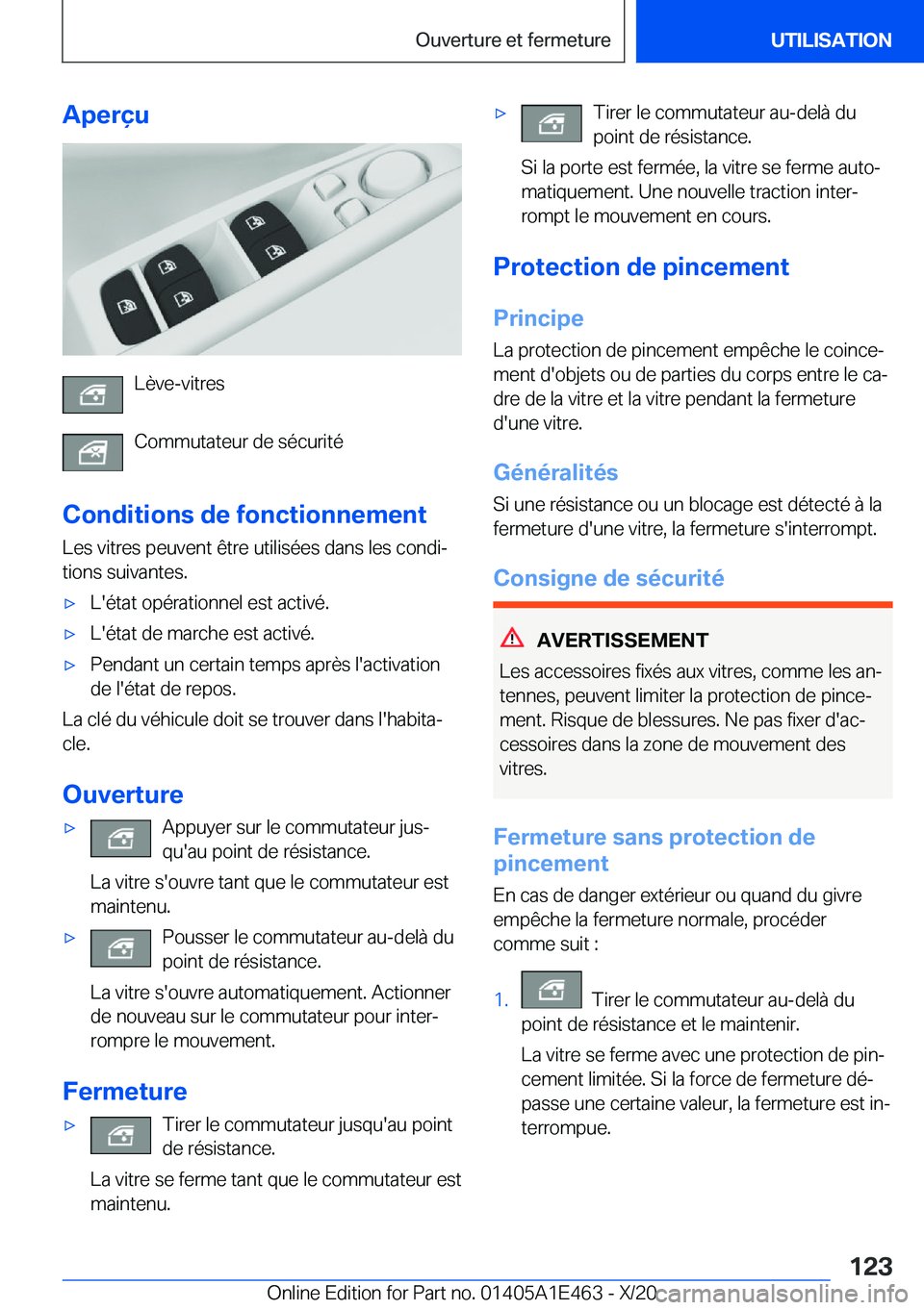 BMW M3 2021  Notices Demploi (in French) �A�p�e�r�ç�u
�L�è�v�e�-�v�i�t�r�e�s
�C�o�m�m�u�t�a�t�e�u�r��d�e��s�é�c�u�r�i�t�é
�C�o�n�d�i�t�i�o�n�s��d�e��f�o�n�c�t�i�o�n�n�e�m�e�n�t �L�e�s��v�i�t�r�e�s��p�e�u�v�e�n�t��ê�t�r�e��u�t�i�