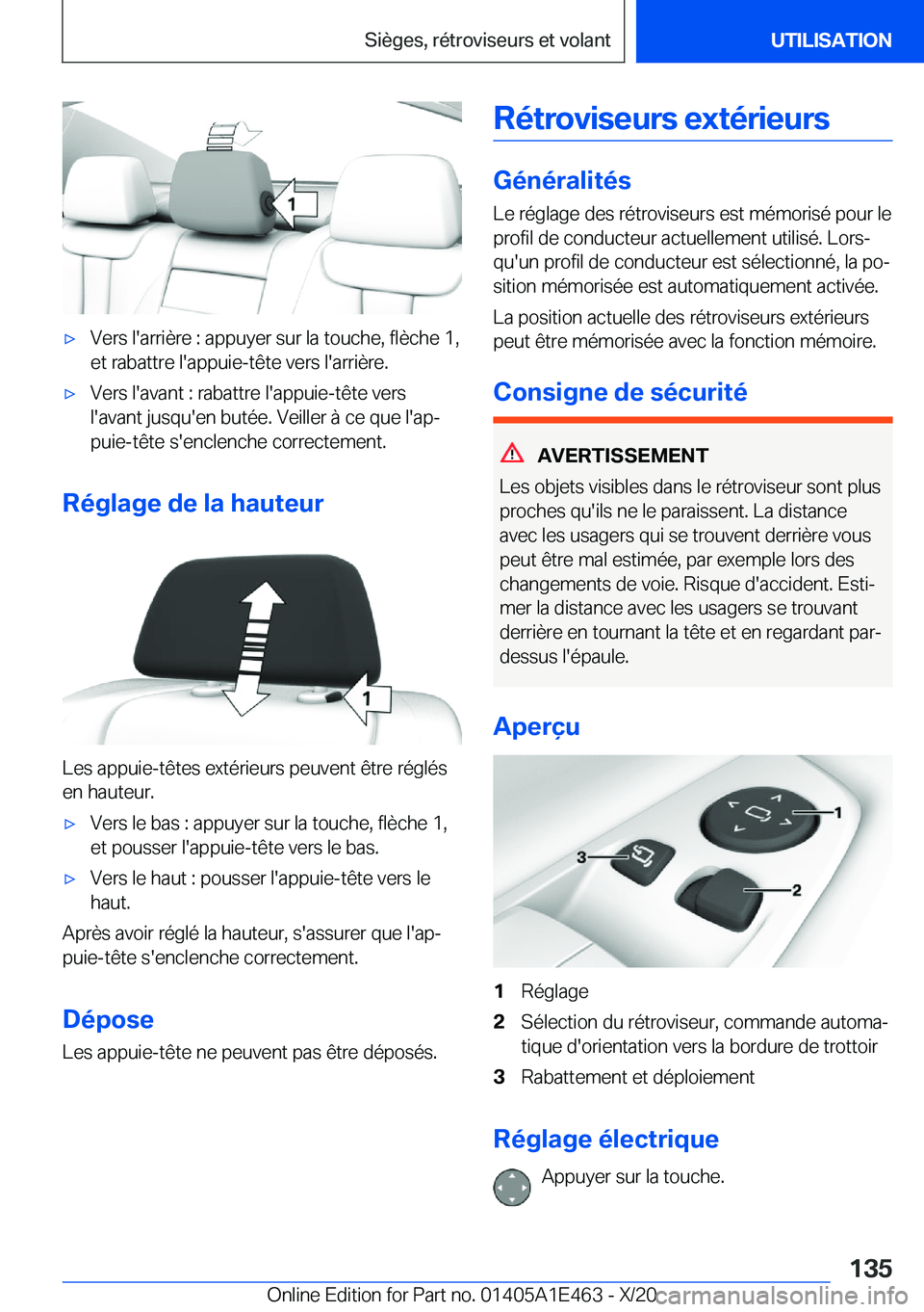 BMW M3 2021  Notices Demploi (in French) 'x�V�e�r�s��l�'�a�r�r�i�è�r�e��:��a�p�p�u�y�e�r��s�u�r��l�a��t�o�u�c�h�e�,��f�l�è�c�h�e��1�,�e�t��r�a�b�a�t�t�r�e��l�'�a�p�p�u�i�e�-�t�ê�t�e��v�e�r�s��l�'�a�r�r�i�è�r�e