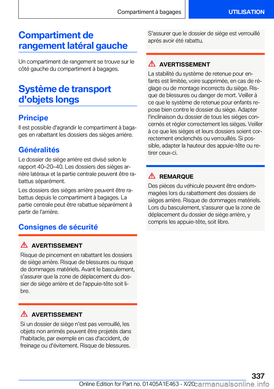 BMW M3 2021  Notices Demploi (in French) �C�o�m�p�a�r�t�i�m�e�n�t��d�e�r�a�n�g�e�m�e�n�t��l�a�t�é�r�a�l��g�a�u�c�h�e
�U�n��c�o�m�p�a�r�t�i�m�e�n�t��d�e��r�a�n�g�e�m�e�n�t��s�e��t�r�o�u�v�e��s�u�r��l�e
�c�