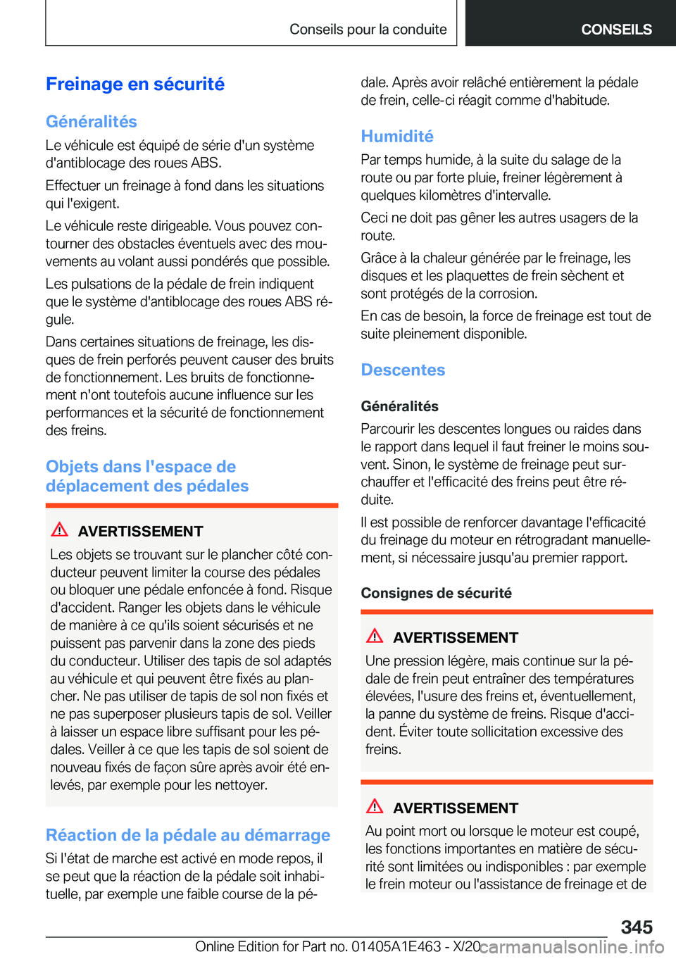 BMW M3 2021  Notices Demploi (in French) �F�r�e�i�n�a�g�e��e�n��s�é�c�u�r�i�t�é
�G�é�n�é�r�a�l�i�t�é�s �L�e��v�é�h�i�c�u�l�e��e�s�t��é�q�u�i�p�é��d�e��s�é�r�i�e��d�'�u�n��s�y�s�t�è�m�e
�d�'�a�n�t�i�b�l�o�c�a�g�e��