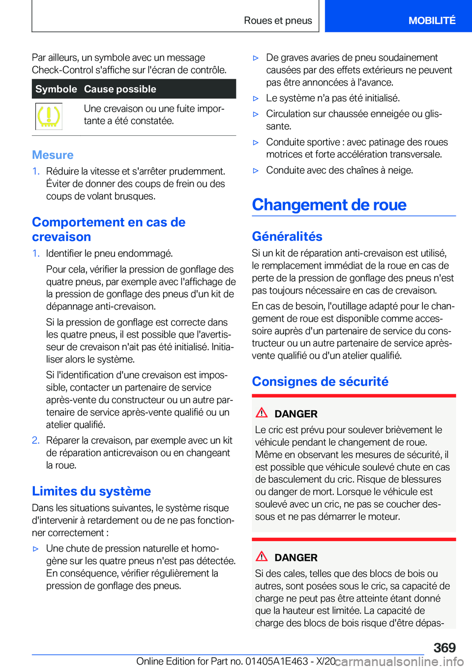BMW M3 2021  Notices Demploi (in French) �P�a�r��a�i�l�l�e�u�r�s�,��u�n��s�y�m�b�o�l�e��a�v�e�c��u�n��m�e�s�s�a�g�e�C�h�e�c�k�-�C�o�n�t�r�o�l��s�'�a�f�f�i�c�h�e��s�u�r��l�'�é�c�r�a�n��d�e��c�o�n�t�r�